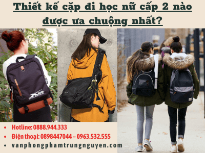 cặp đi học nữ cấp 2 cá tính