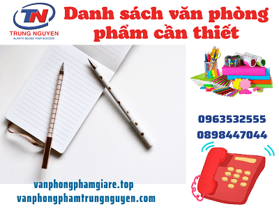 danh sách văn phòng phẩm cần thiế