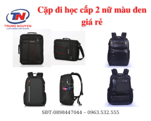 Cặp đi học nữ cấp 2 màu đen giá rẻ được mua nhiều nhất Cặp đi học nữ cấp 2 màu đen giá rẻ được mua nhiều nhất