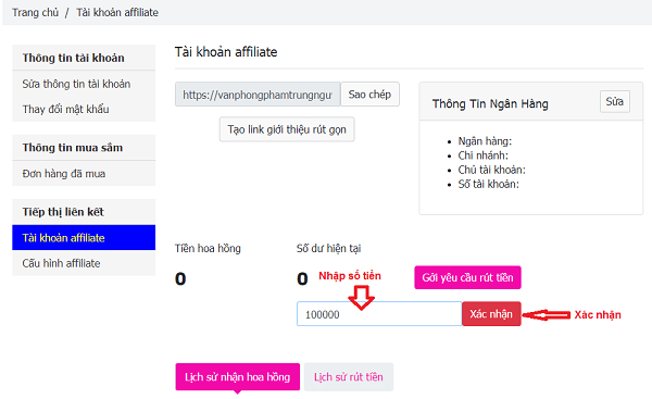 hướng dẫn điều khoản làm affiliate cho Văn Phòng Phẩm-Nhà Sách Trung Nguyên