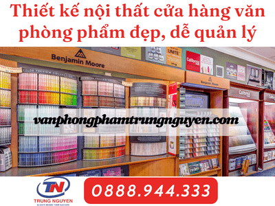 thiết kế nội thất cửa hàng văn phòng phẩm